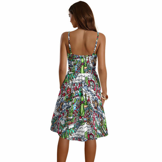 Whimsical Village Winter Wonderland - Women's Sweetheart Cami Dress