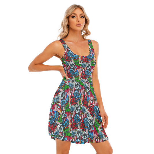Superhero Stitch - Heroes Assembled - Women's Sleeveless Pocket Skater Dress