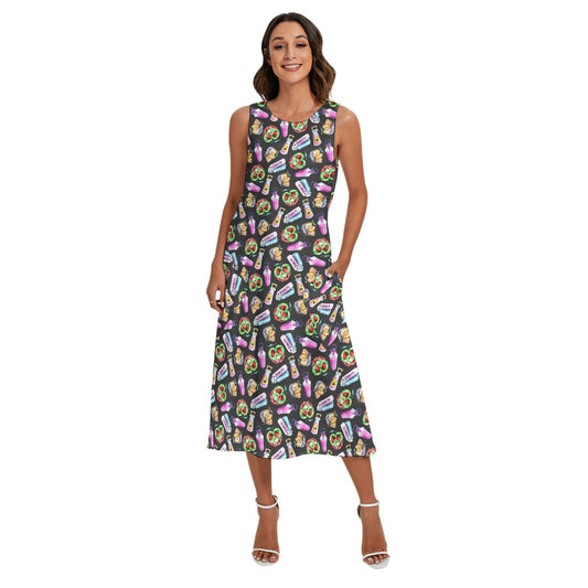 Pick Your Poison - Women’s Diagonal Pocket Midi Dress