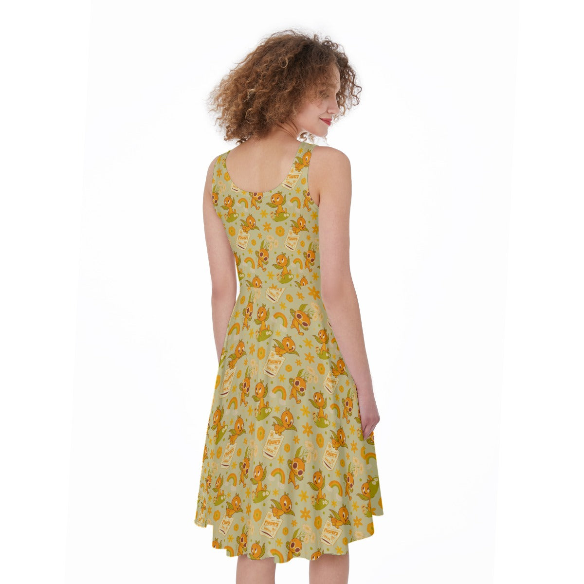Vintage Citrus Garden - Pocket Midi Skater Dress