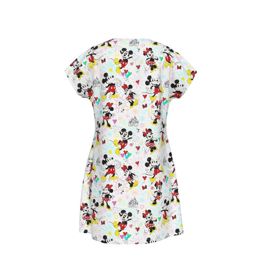 Doodle Mouse Magic - Women's T-Shirt Dress