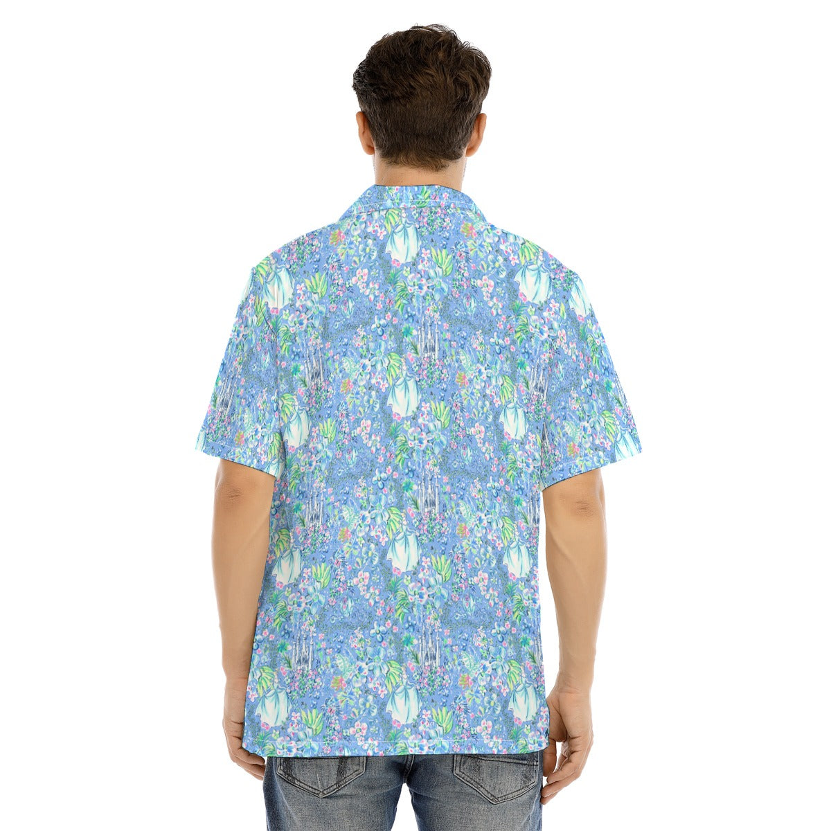Bright Tropical Princess - Cinderella - Men's Hawaiian Button Up Shirt