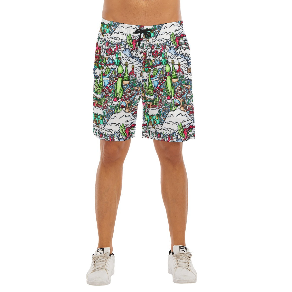 Whimsical Village Winter Wonderland - Men’s Pocket Beach Shorts