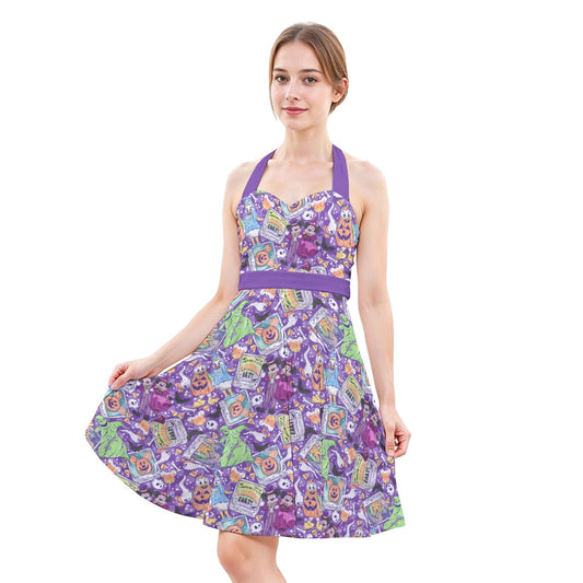 Not So Scary Halloween Party - Women's Halter Vintage Pocket Dress