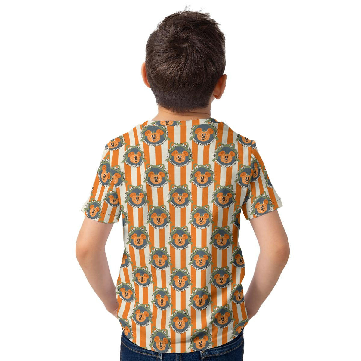 Pumpkin Cameo Stripes - Kid’s Short Sleeve T-Shirt