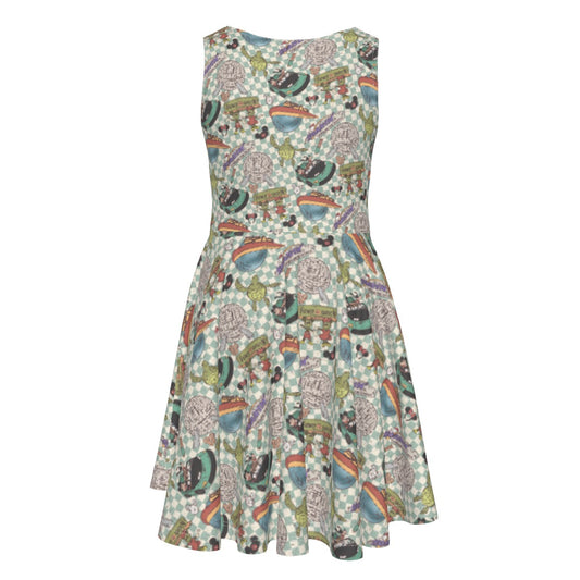 Hand Drawn EC - Kid's Sleeveless Skater Dress
