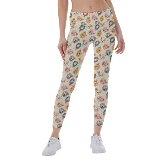 Golden Holiday Baubles - Women's Yoga Leggings