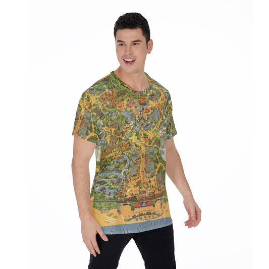 Vintage Theme Park Map - Men's Short Sleeve T-Shirt