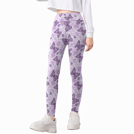 Lavender Butterflies - Kid's Leggings