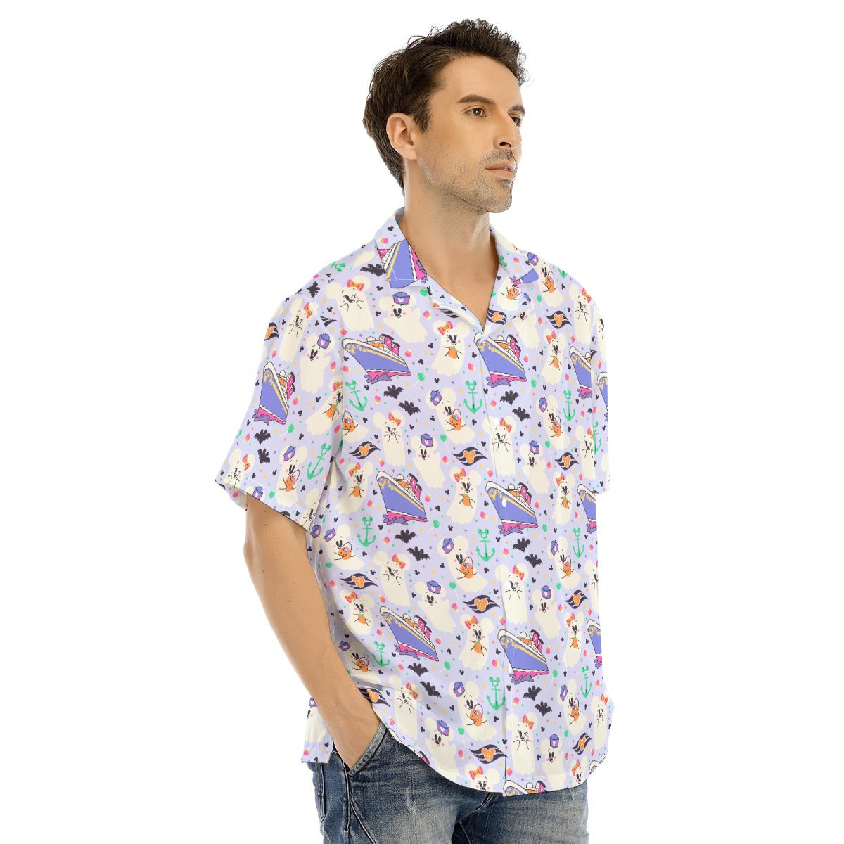 Spooky Sea Ghosts - Men's Hawaiian Button Up Shirt
