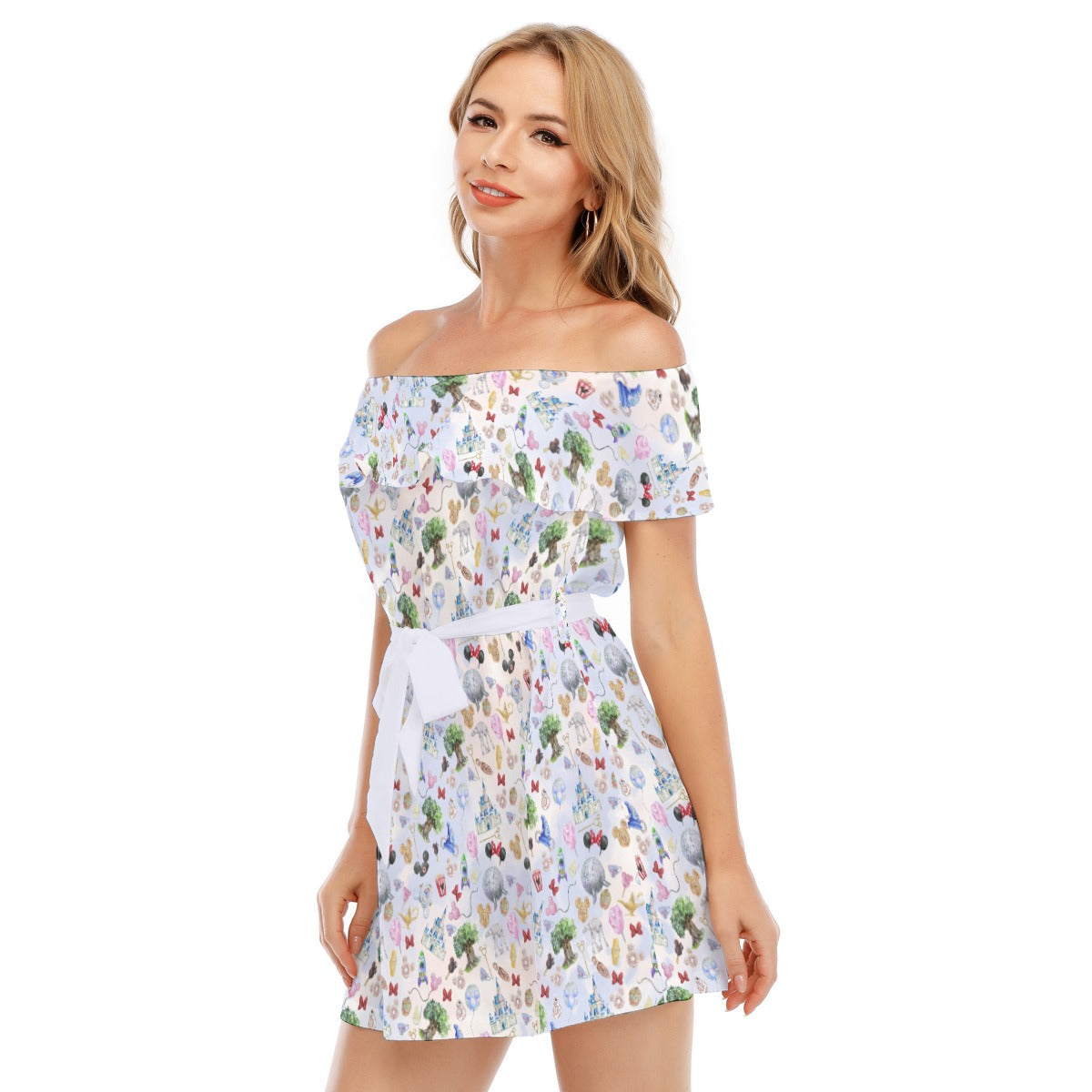 WDW Park Hopper - Women's Off-shoulder Ruffle Dress