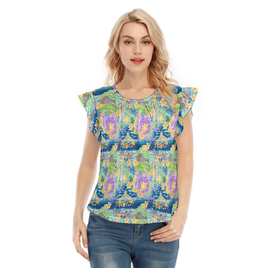 Lantern Festival Glow - Women’s Flutter Sleeve Top