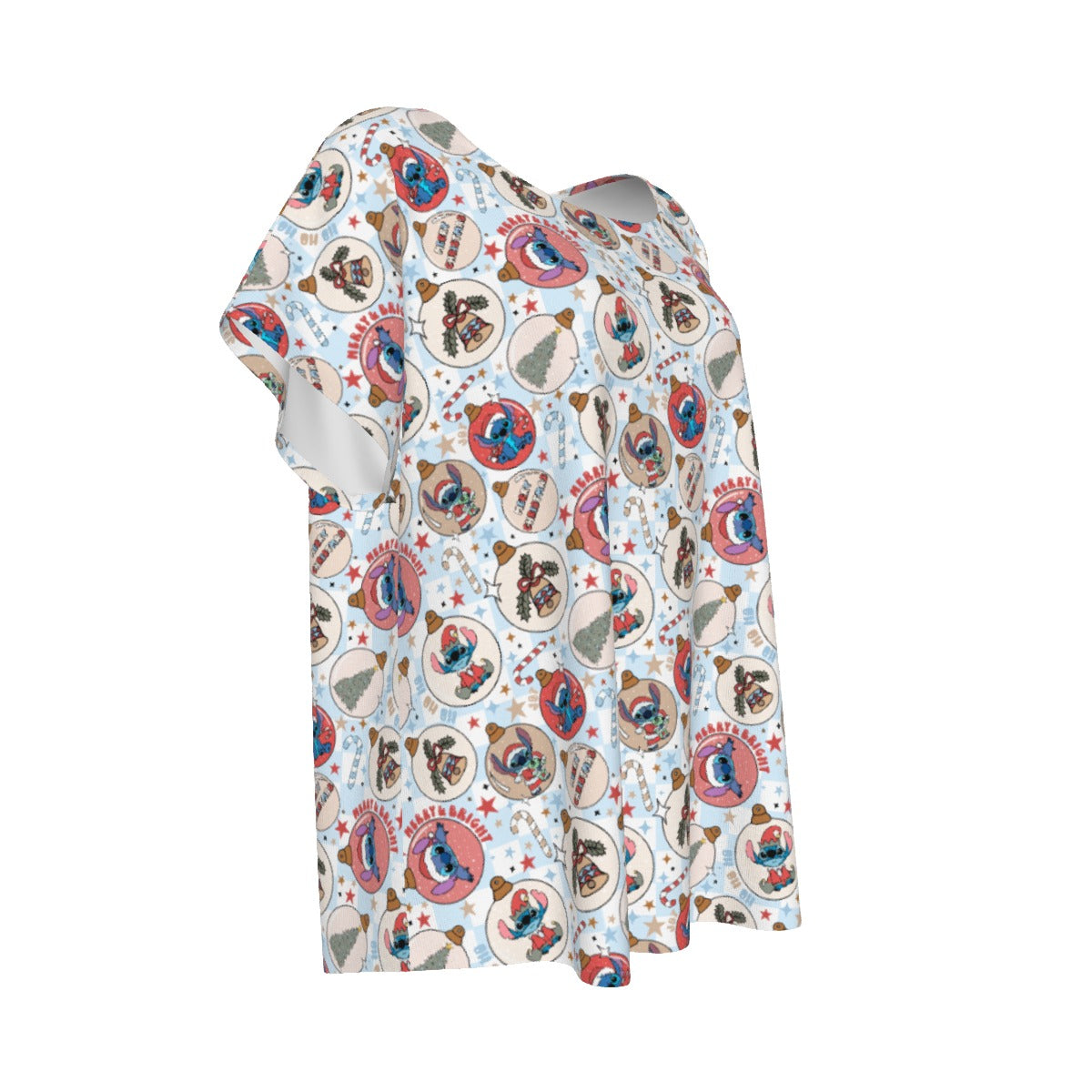 Festive Elf and Ornament Fun - Women’s Relaxed Fit Scoop Tee