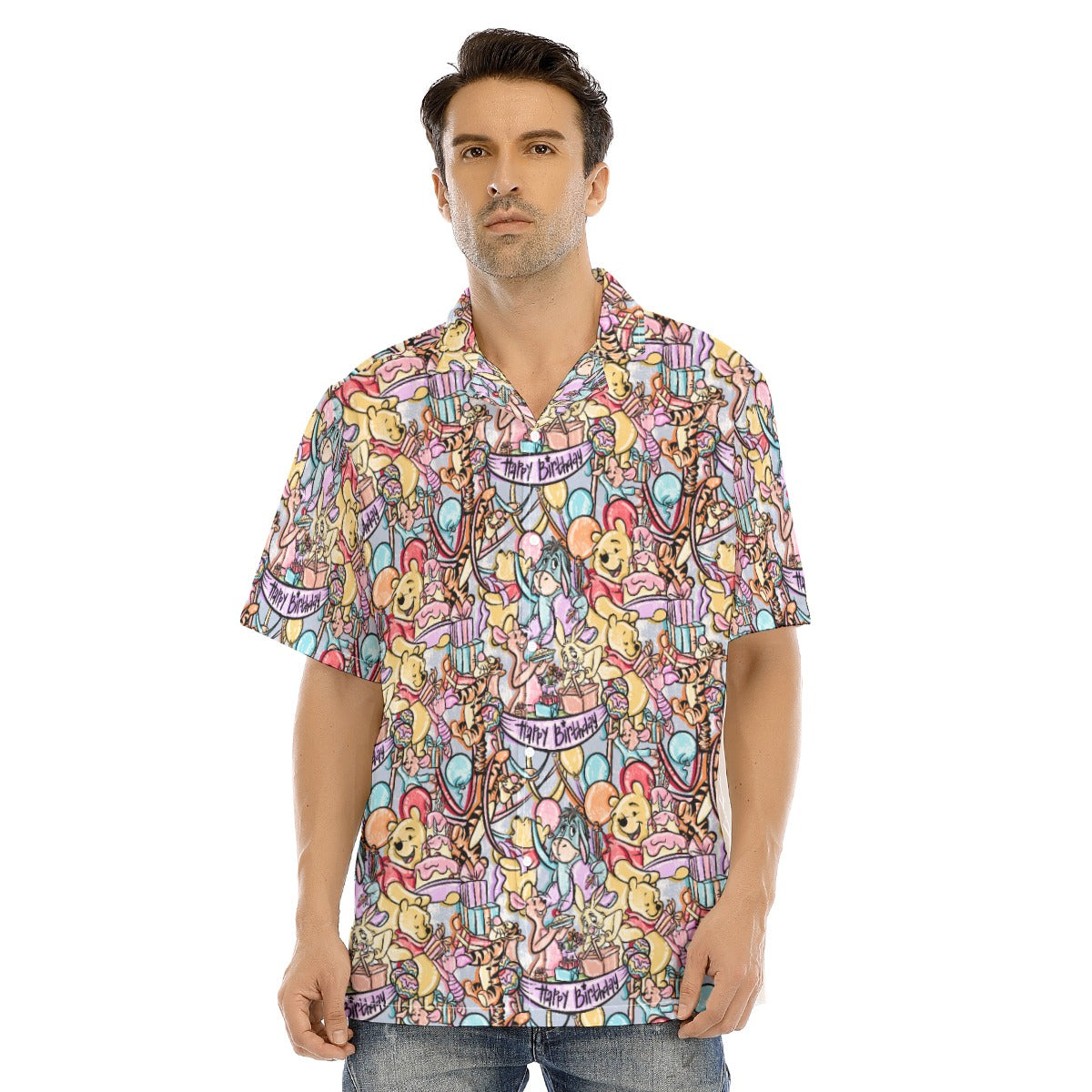 Birthday Bash in the Woods - Men's Hawaiian Button Up Shirt