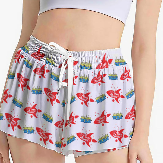 Galactic Rocket Party - Women's Flowy Pocket Shorts