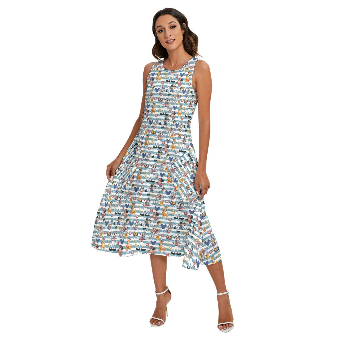 Cruise Crew on Deck - Women’s Diagonal Pocket Midi Dress