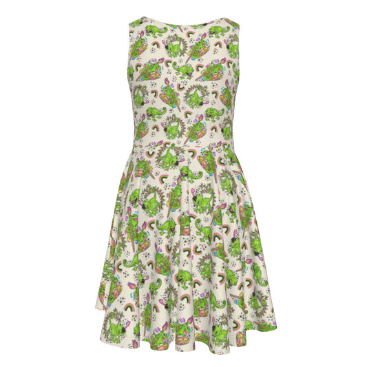 Colorful Chameleon Splash - Kid's Sleeveless Skater Dress