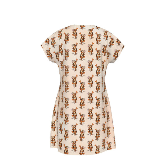 Sketched Bouncing Buddy - Women's T-Shirt Dress
