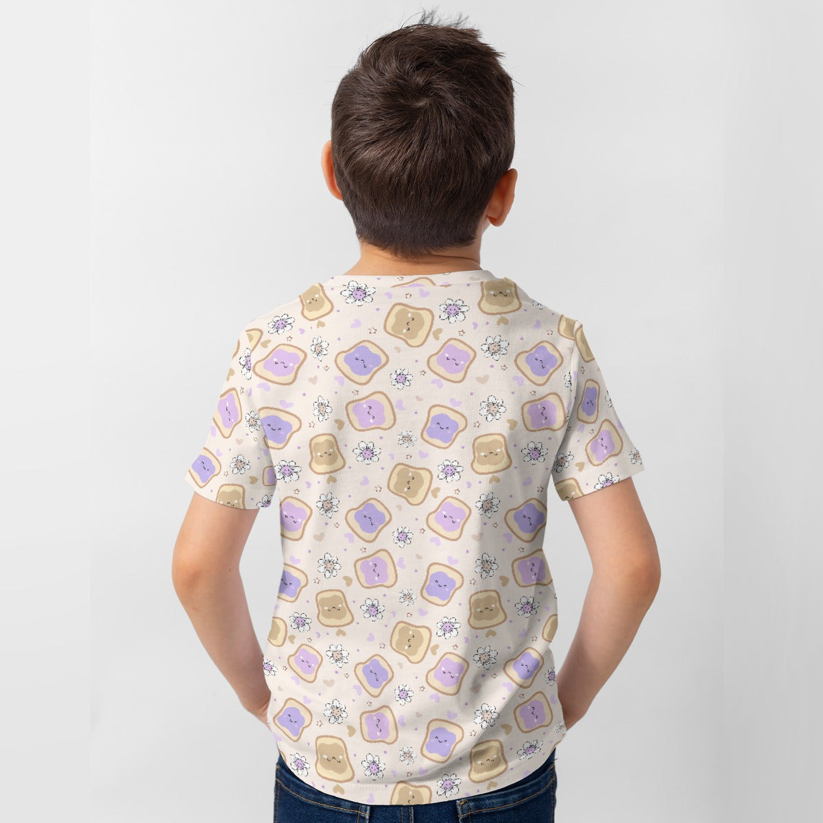 Kawaii Peanut Butter and Jelly Sandwiches - Kid’s Short Sleeve T-Shirt