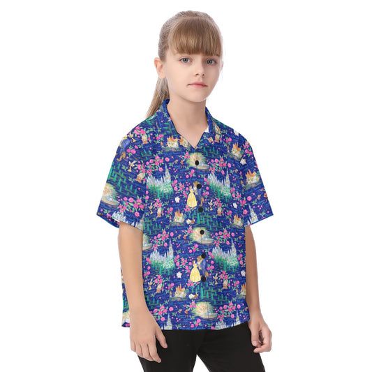 Belle’s Enchanted Forest - Kid's Hawaiian Button Up Shirt