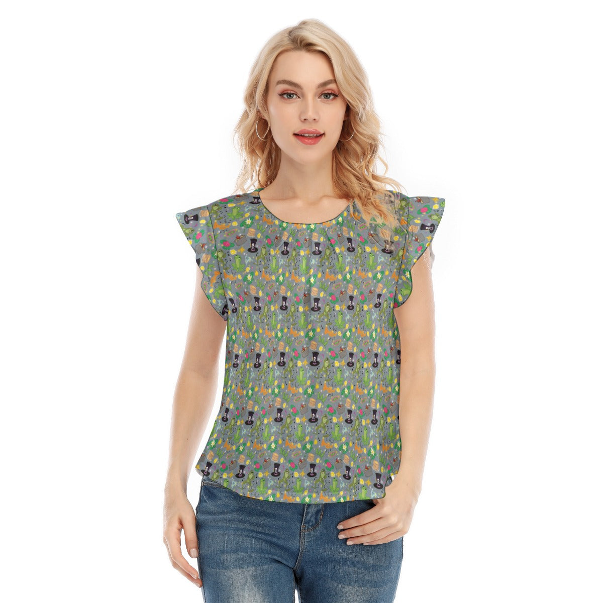 Bayou Princess Icons - Women’s Flutter Sleeve Top