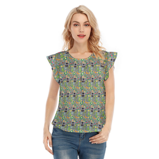 Bayou Princess Icons - Women’s Flutter Sleeve Top