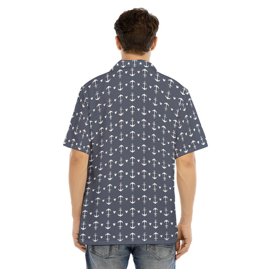 Anchors Mouse Ears - Men's Hawaiian Button Up Shirt