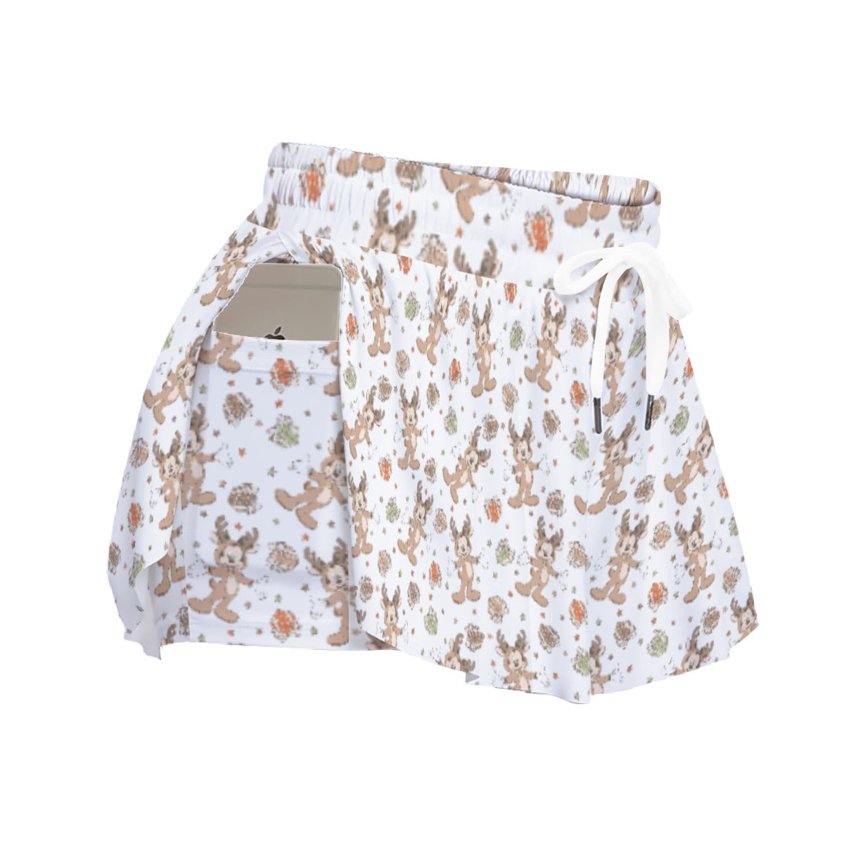 Reindeer Onesie Cheer - Women's Flowy Pocket Shorts