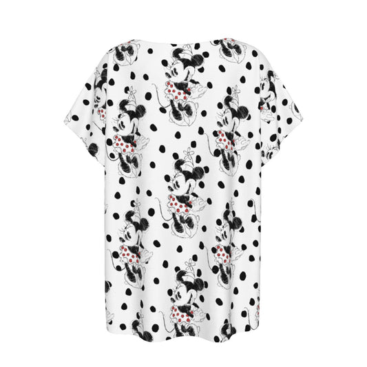 Sketch of Polka Dot Mouse - Women’s Relaxed Fit Scoop Tee