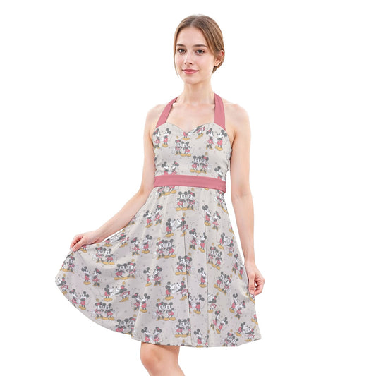 Retro Mouse & Partnernnie - Women's Halter Vintage Pocket Dress