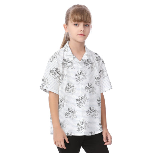 Sketch of Steamboat Mouse - Kid's Hawaiian Button Up Shirt
