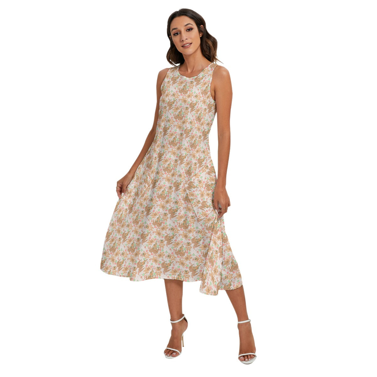 Festive Gingerbread Treats - Women’s Diagonal Pocket Midi Dress