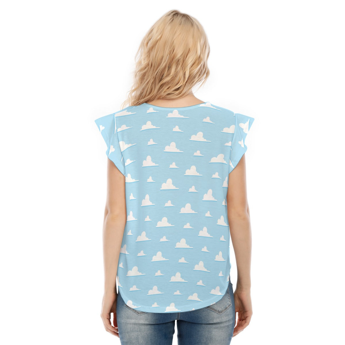 Andy’s Room Clouds - Women’s Flutter Sleeve Top