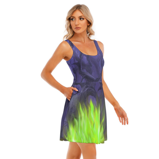 Enchanted Thorn Forest - Women's Sleeveless Pocket Skater Dress