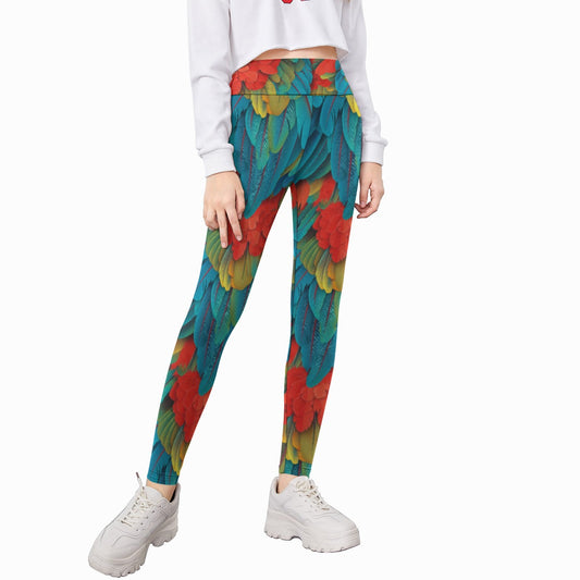 Animal Print - Macaw Parrot - Kid's Leggings