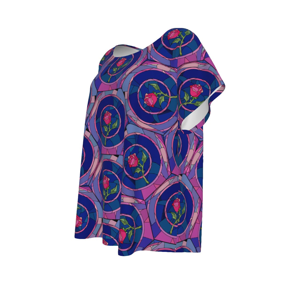 Enchanted Rose Stained Glass - Women’s Relaxed Fit Scoop Tee