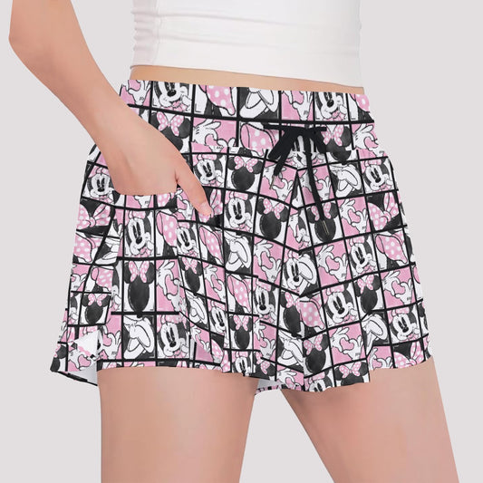 Mouse Bow Block Party - Girls’ Flowy Pocket Shorts