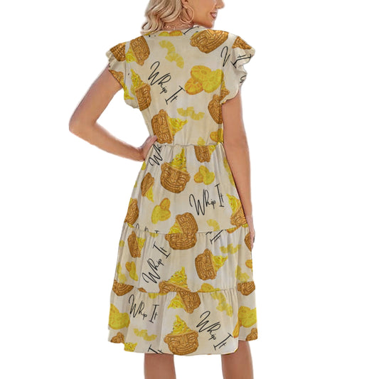 Pineapple Whip It! - Women's Tiered Pocket Midi Dress