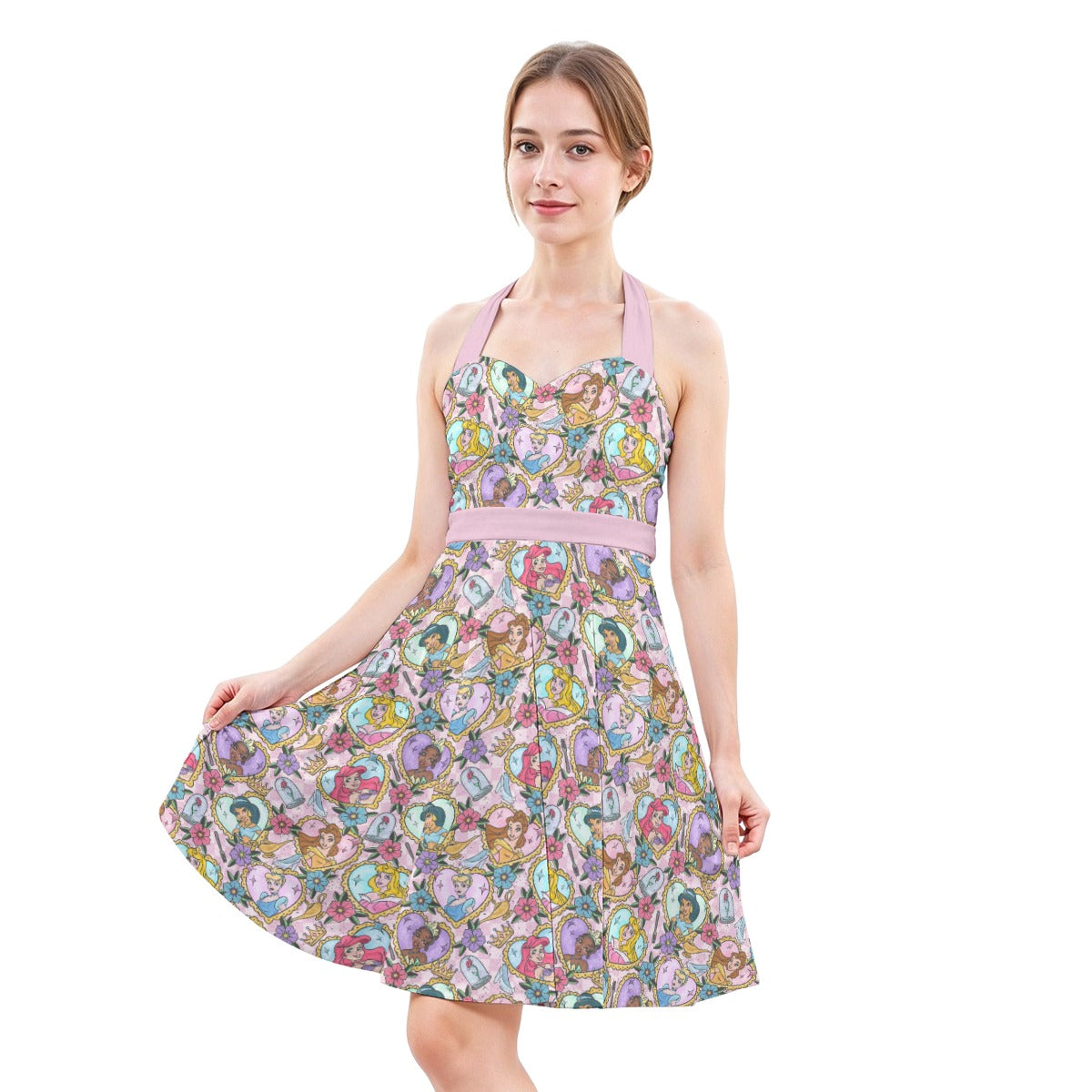 Tattoo Hearts Royal Icons - Women's Halter Vintage Pocket Dress