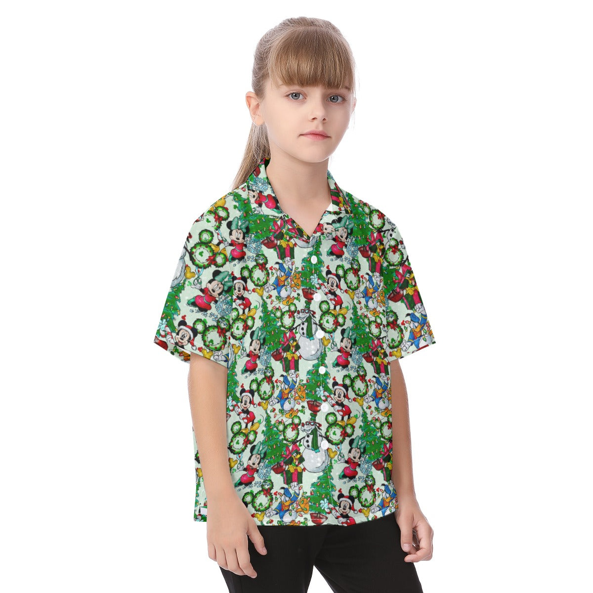 Mouse Friends Christmas Decorations - Kid's Hawaiian Button Up Shirt