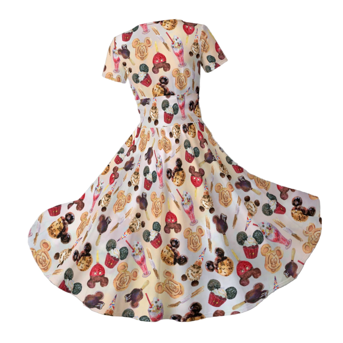 Mouse Snack Treats - Women's V-Neck Ruched Midi Dress