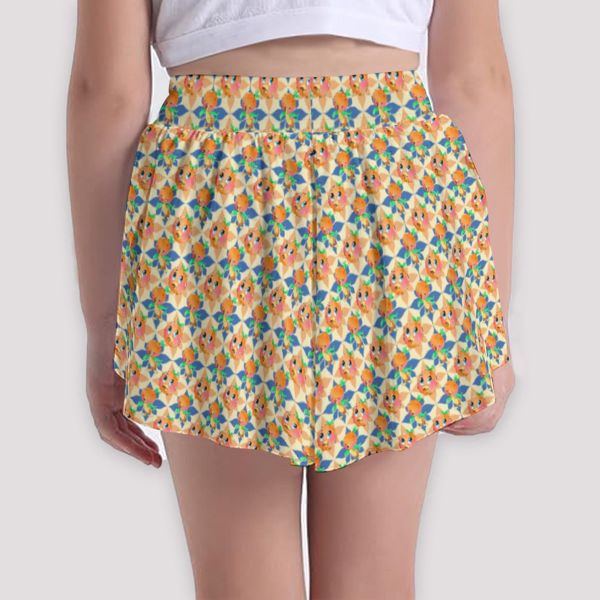 Retro Citrus Play - Girls’ Flowy Pocket Shorts