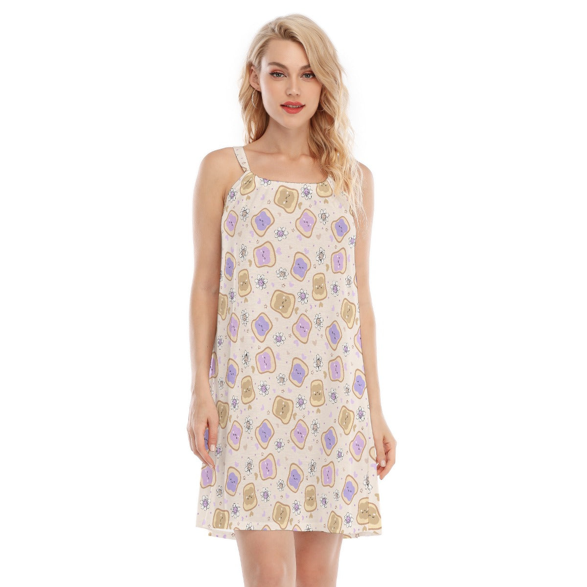 Kawaii Peanut Butter and Jelly Sandwiches - Women’s Adjustable Sundress