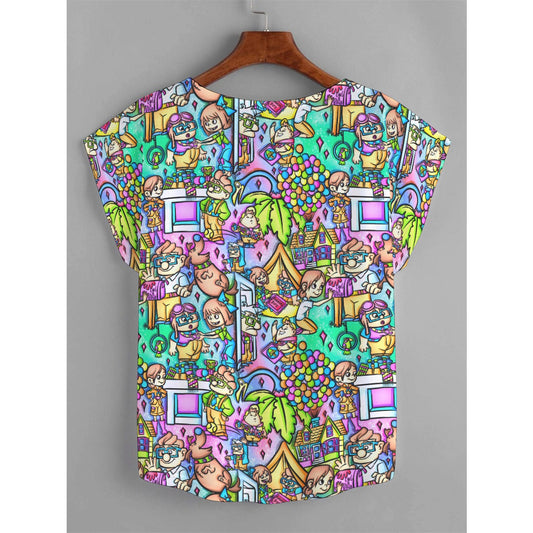 Balloon House Adventure Scenes - Women’s Relaxed Fit Scoop Tee