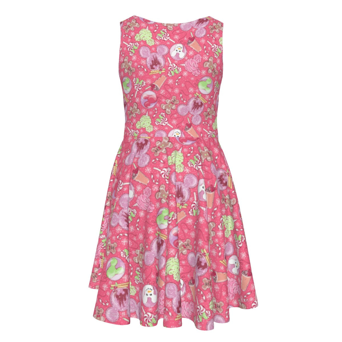 Winter Mouse Snacks &amp; Balloons - Kid's Sleeveless Skater Dress
