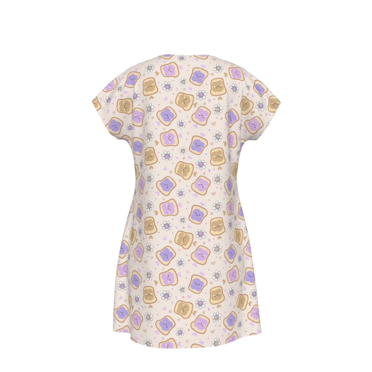 Kawaii Peanut Butter and Jelly Sandwiches - Women's T-Shirt Dress