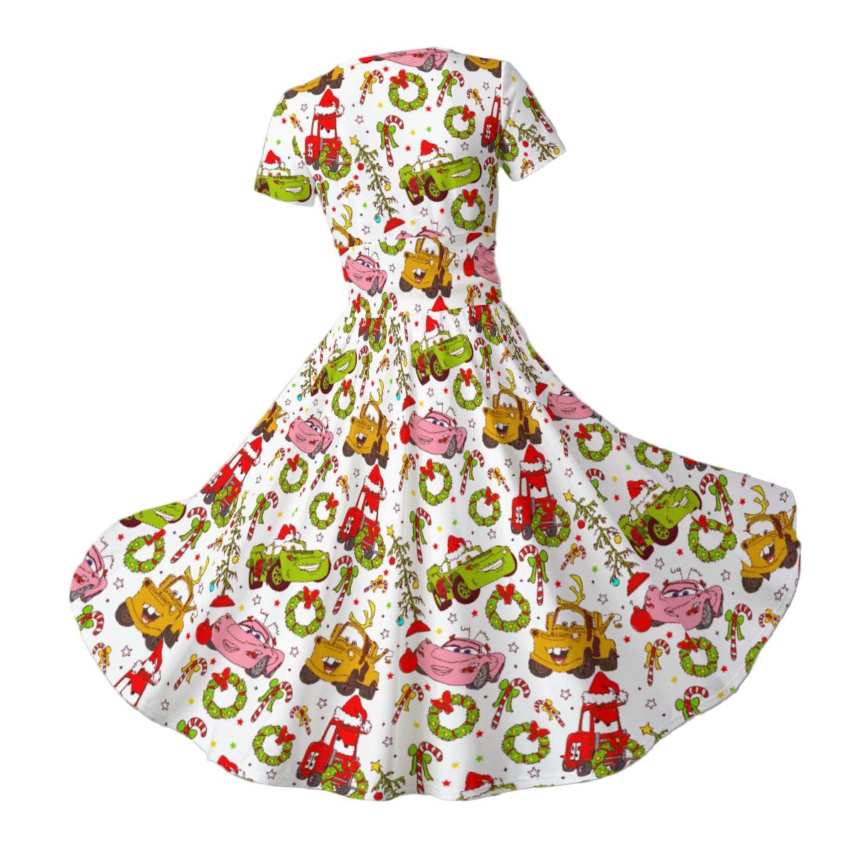 Holiday Race Day - Women's V-Neck Ruched Midi Dress