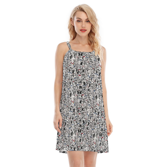 Sketchy Spotted Puppies - Women’s Adjustable Sundress