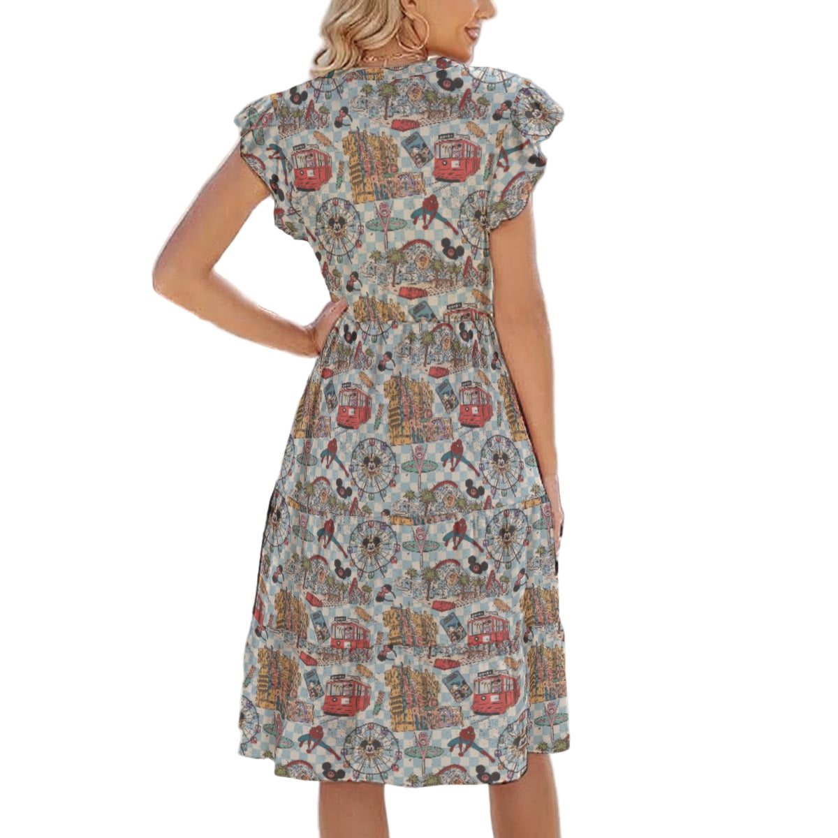 Revamped DCA - Women's Tiered Pocket Midi Dress