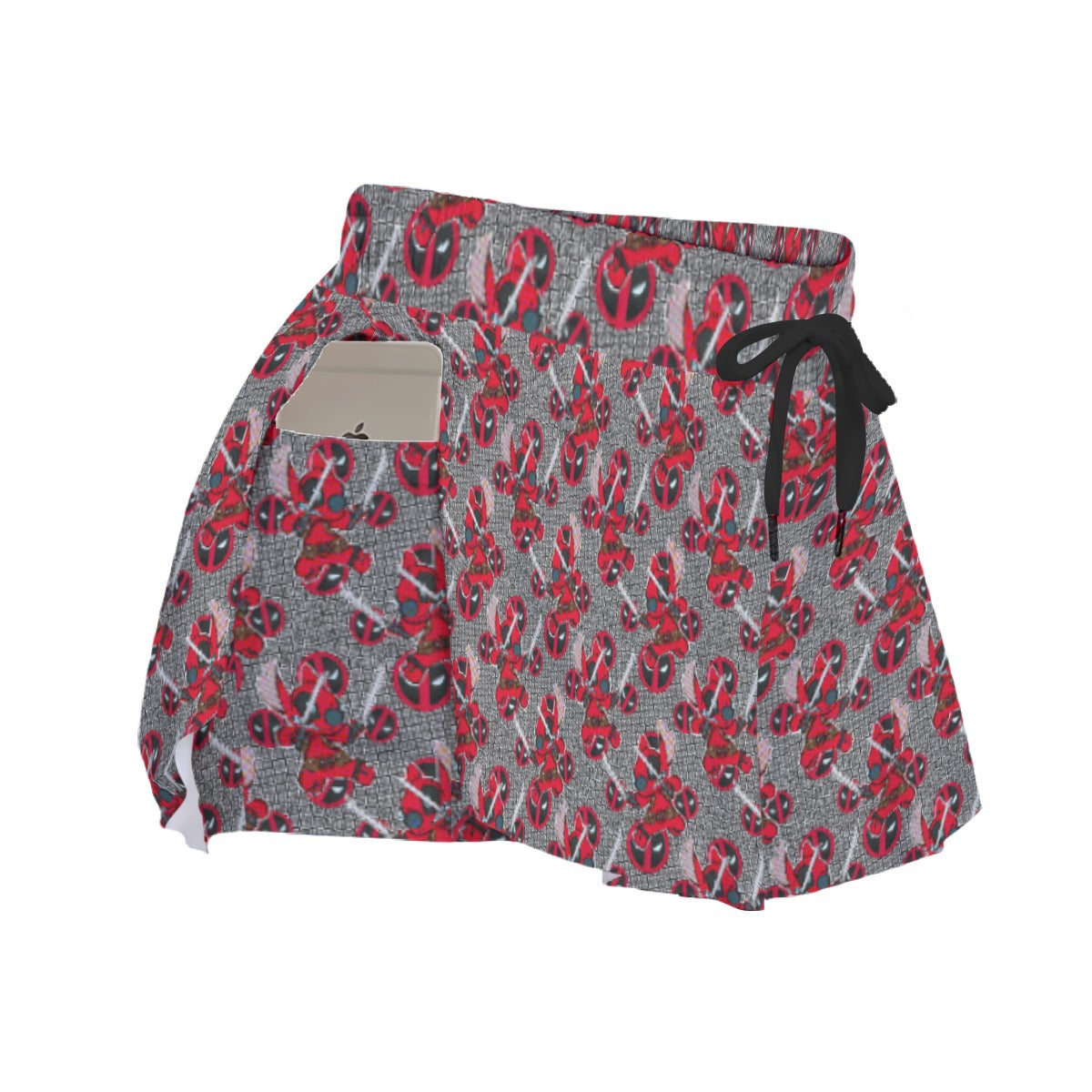 Superhero Stitch - Red Masked Hero - Women's Flowy Pocket Shorts